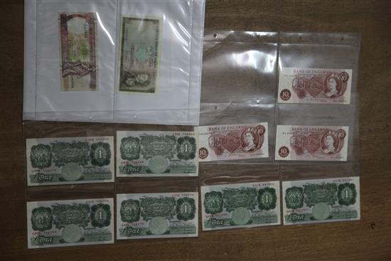 Album of bank notes including Peppiatt and OBrien white fivers